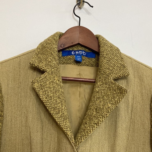 OHDD Jacket Women's 30 Small Medium Mixed Fabric Blazer Wool Metallic Artsy - Picture 3 of 12